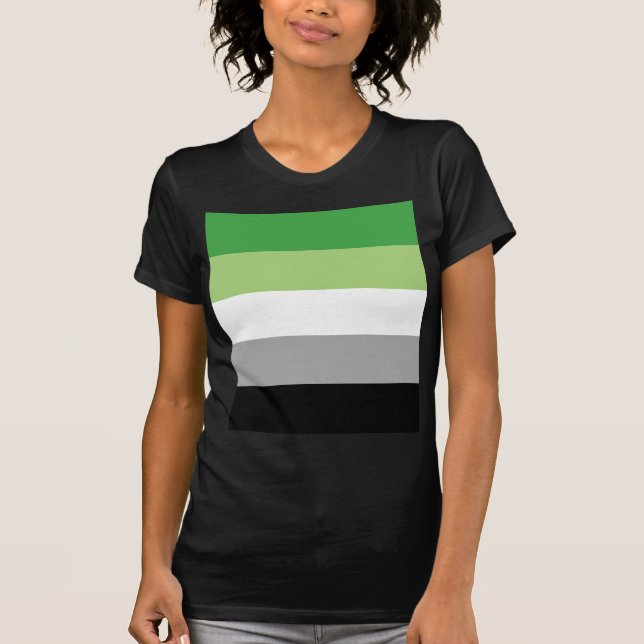 aromantic Flagge T-Shirt (Vorderseite)