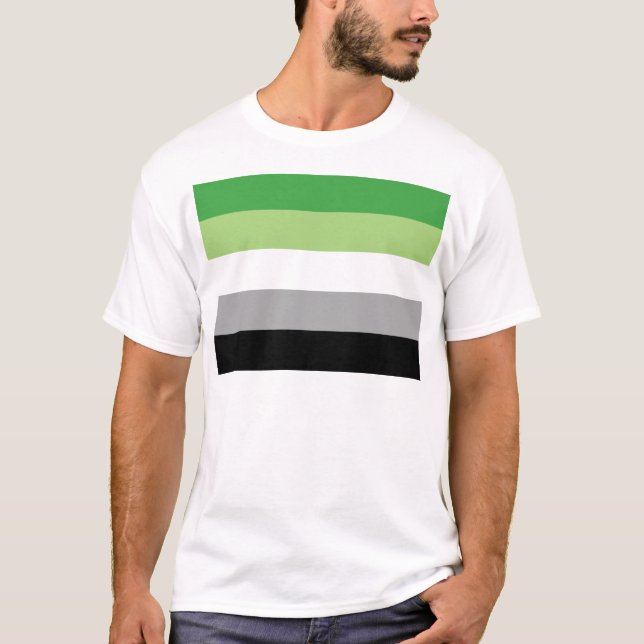 Aromantic Flagge T-Shirt (Vorderseite)