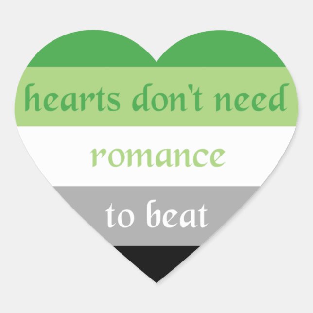 Aromantic Heart Sticker (Vorderseite)