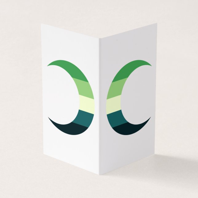  Aromantic Pride Crescent Moons Greeting Card Visitenkarten (Vorderseite)