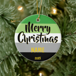 Aromantic Pride LGBT Personalisierte Weihnachten Keramik Ornament