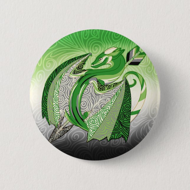 Aromantic Stolz-Drache-Knopf Button (Vorderseite)
