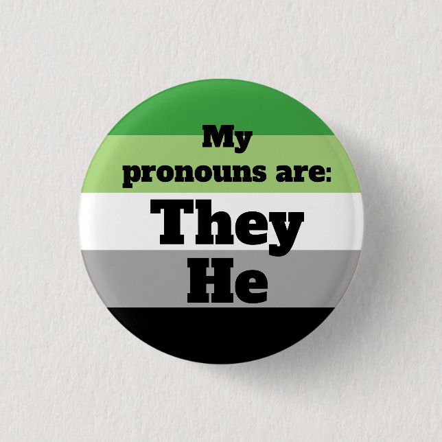 Aromantik/Aro Sie/Die Pronomen Button (Vorderseite)