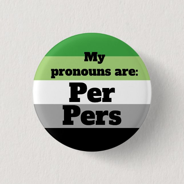 Aromantisch/Aro Per/Pers Pronomen-Button Button (Vorderseite)