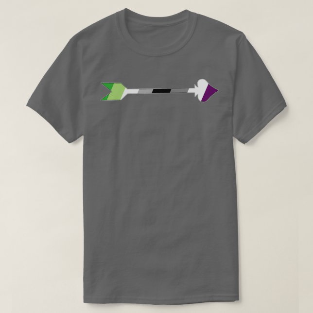 Aromantische asexuelle Arrow Args und Ace Flags T-Shirt (Design vorne)
