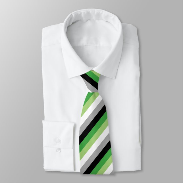 Aromantische Flagge Neck Tie Krawatte (Gebunden)