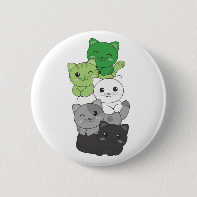 Aromantische Flagge Nicht binäre Stolz Lgbtq Niedl Button (Vorderseite)