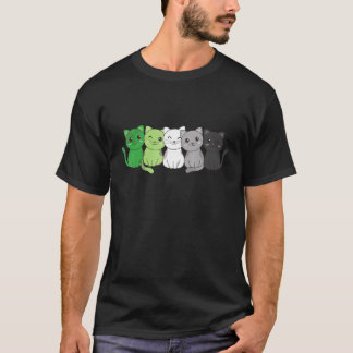 Aromantische Flagge Nicht Binärer Stolz Lgbtq Katz T-Shirt