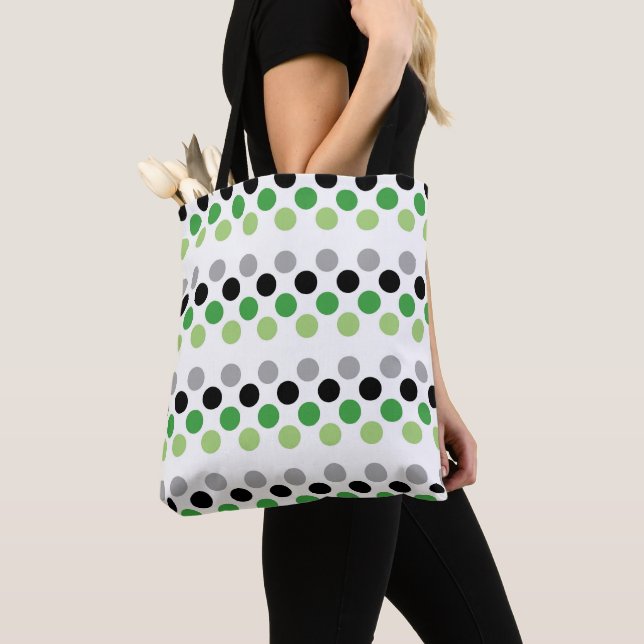 Aromantische Pride Flag Punkte Tasche (Von Nahem)
