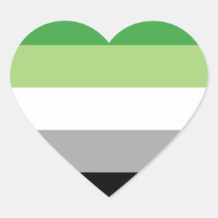 Aromantische Pride-Streifen Herz-Aufkleber