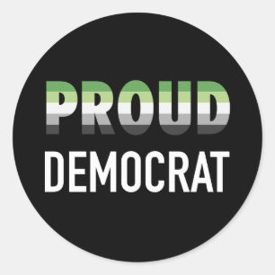 Aromantische Proud-Demokrat Runder Aufkleber