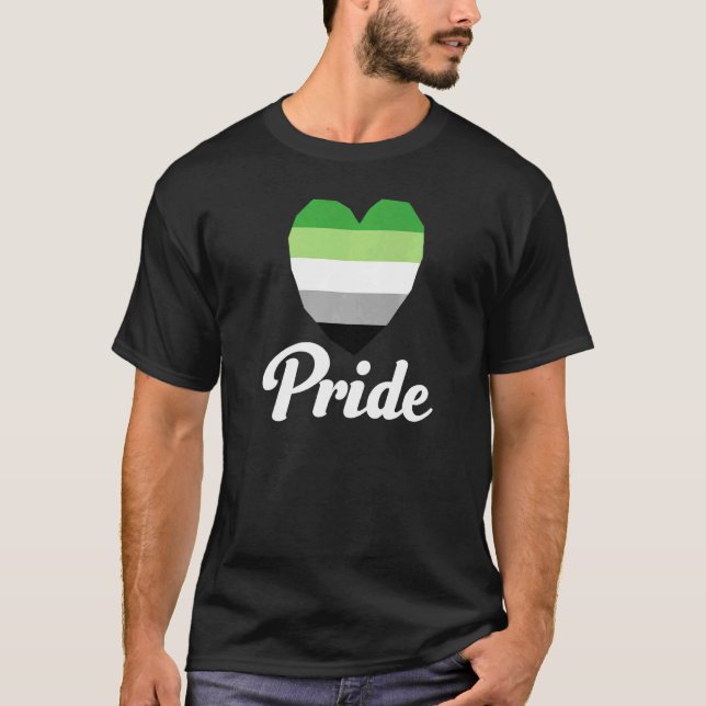 Aromantischer Gay Pride Rainbow Word 2 T-Shirt (Vorderseite)
