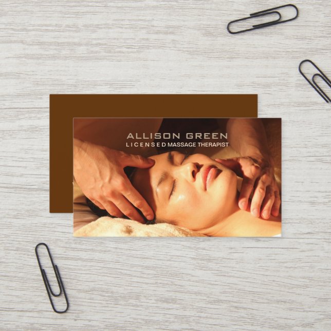 Aromatherapie Akupressur Massage Therapeut Visitenkarte (Vorderseite/Rückseite Beispiel)
