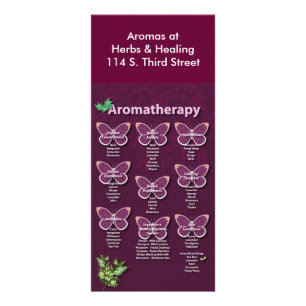 Aromatherapie-Diagramm in Burgunder Werbekarte