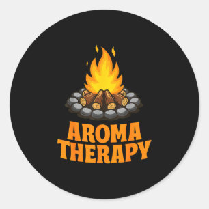 Aromatherapie lustiger Camping Lagerfeuer Humor Zi Runder Aufkleber
