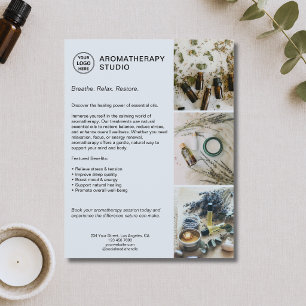 Aromatherapie-Spa Individuelles Logo Staubblau Bus Flyer