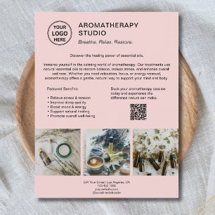 Aromatherapie-Spa-Logo QR Pink Werbeunternehmen Flyer