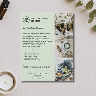 Aromatherapie-Spa-Salbei-Grün-Logo-Werbung Flyer