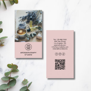 Aromatherapie Wellness-Center Logo QR Rosa Berufli Visitenkarte