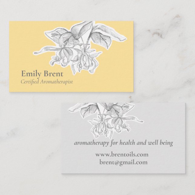 Aromatherapie Ylang Ylang Blume Essenzielle Öle Visitenkarte (Vorne/Hinten)