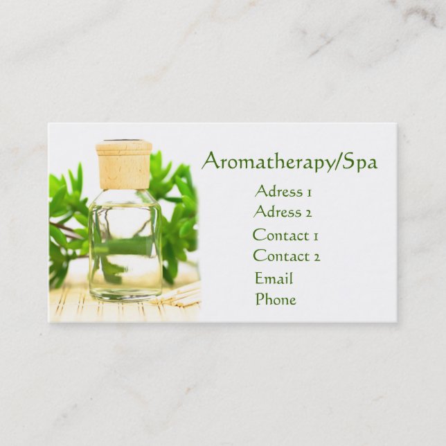 Aromatherapy-/Wellness-Center-Geschäfts-Karte Visitenkarte (Vorderseite)