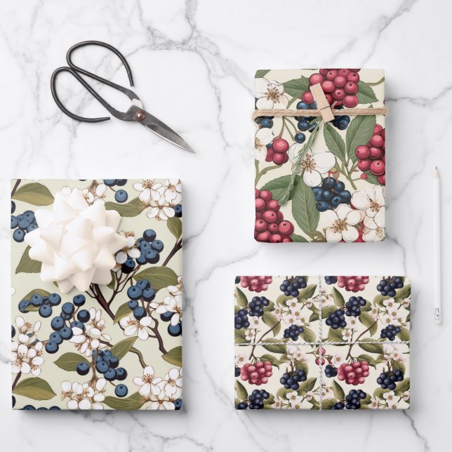 Aronia Geschenkpapier Set (Vorderseite)