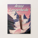 Arosa Lenzerheide,Switzerland ski poster. Magnet<br><div class="desc">Arosa Lenzerheide, Switzerland beautiful vintage style ski poster.</div>