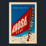 Arosa, Schweiz, Ski-Travel Poster<br><div class="desc">Empfohlene Größen: Extra klein, klein, mittel und groß. Wenn Sie eine andere Größe benötigen, kontaktieren Sie mich bitte. Arosa ist ein Alpendorf im Schanfigg-Tal im Kanton Graubünden. Es ist bekannt für seine Seen, Skipisten und Pfade wie der Eichhörnchenweg. Der befahrene Obersee bietet ein saisonales Wasserdisplay mit Springbrunnen, Lichtern und Musik....</div>