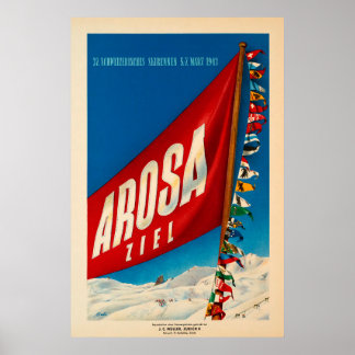 Arosa, Schweiz, Skireiseplakat Poster