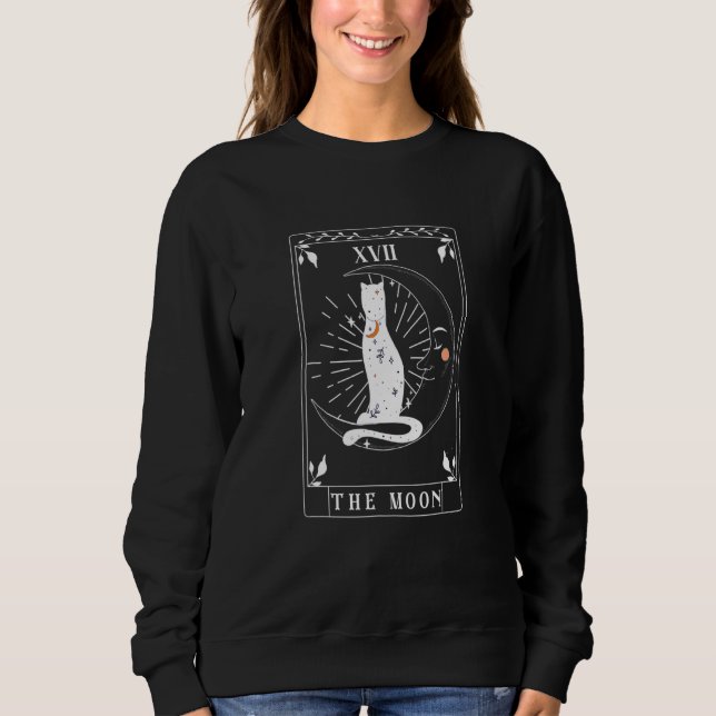 Arot Card Er Moon Astrologie Crescent Mond und Kat Sweatshirt (Vorderseite)
