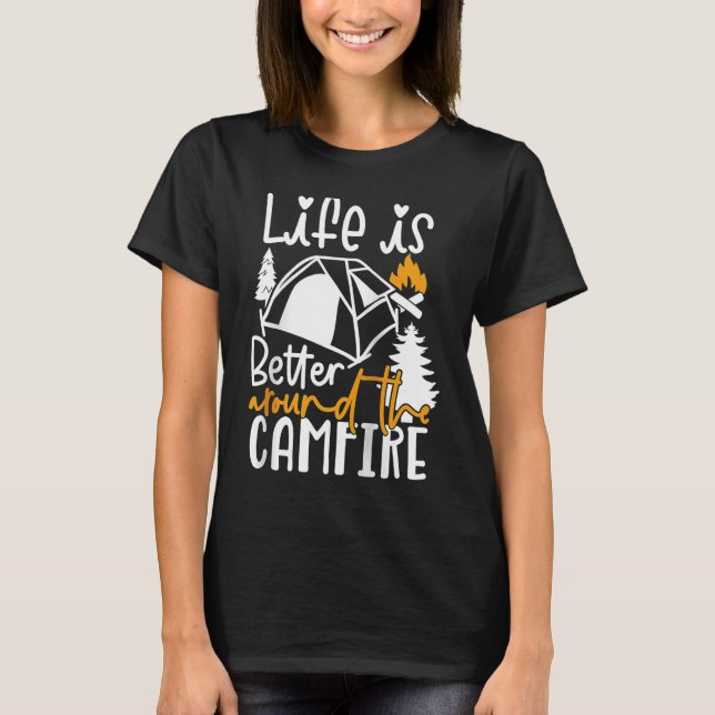 Around The Campfire Camping Nature Outdoor Raglan  T-Shirt (Vorderseite)