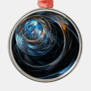 Around the World Abstract Art Round Ornament Aus Metall