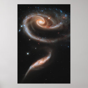Arp 273 Interaktive Galaxien in Andromeda. Poster