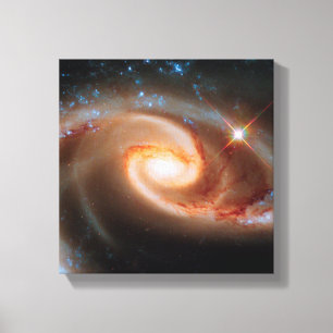 Arp 273 Rosen-Galaxien Hubble Weltraum-Foto Leinwanddruck