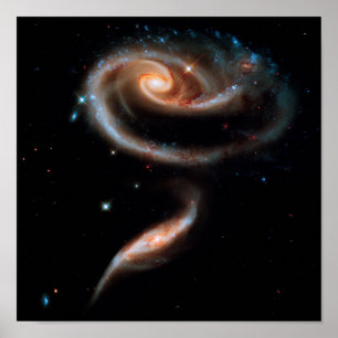 Arp 273 Rosen-Galaxien Hubble Weltraum-Foto Poster