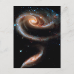 Arp 273 Rosen-Galaxien Hubble Weltraum-Foto Postkarte
