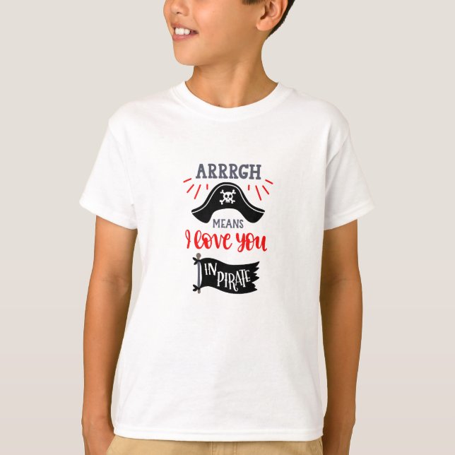 arr" bedeutet Liebe in Piraten T-Shirt (Vorderseite)