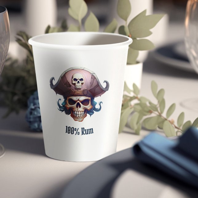 Arr! Piratenjungs "100% Rum" Witz Geburtstag Pappbecher (Von Creator hochgeladen)
