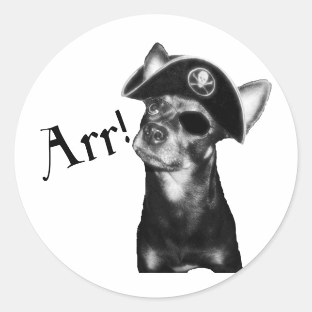 ARR Pooch Pirate Runder Aufkleber (Vorderseite)
