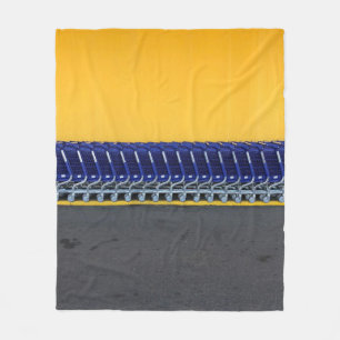 Arranged blue grocery carts fleecedecke
