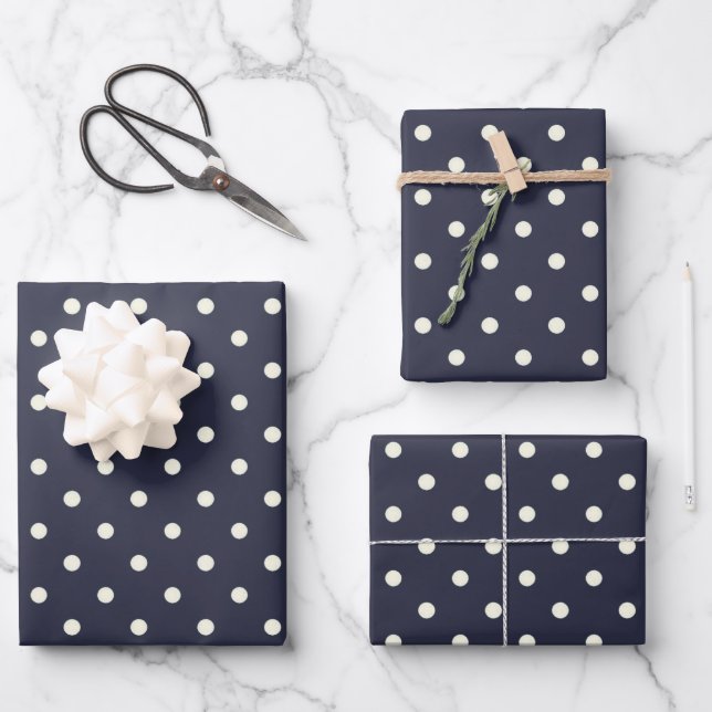 Arrangeierte Symphonie von Indigo Blue & White Pol Geschenkpapier Set (Vorderseite)