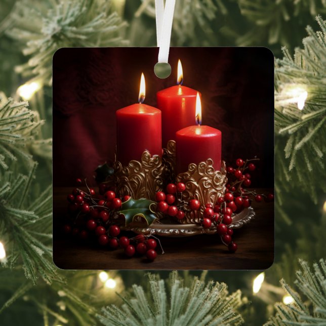 arrangement de bougie de Noël ornement de fête (Insitu)