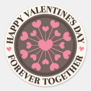 Array of Hearts Forever Together Valentine ID1086 Runder Aufkleber