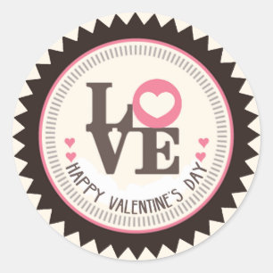Array of Liebe Happy Valentine's Day ID1086 Runder Aufkleber