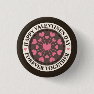 Array von Herzen für immer zusammen Valentine Button