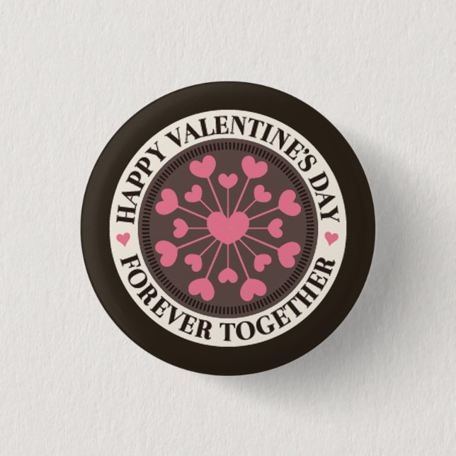 Array von Herzen für immer zusammen Valentine Button (Vorderseite)