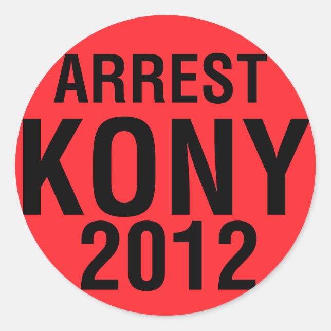 Arrest KONY 2012 - Rundheber Runder Aufkleber (Vorderseite)