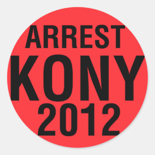 Arrestation KONY Sticker rond 2012