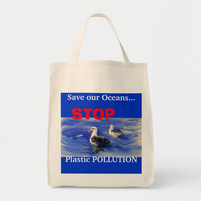 ARRÊTER LE Sac fourre-tout de pollution plastique (Devant)