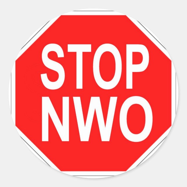 Arrêter les autocollants NWO (Devant)